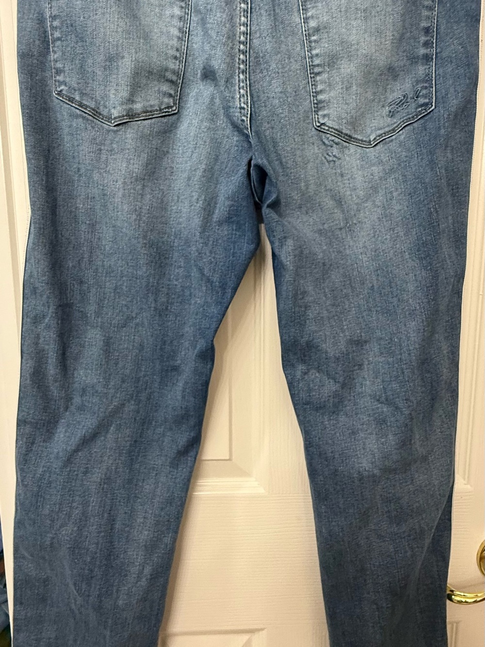 Karl Lagerfeld Blue Skinny Jeans with White Logo Side Tape size 14 - Picture 4 of 6